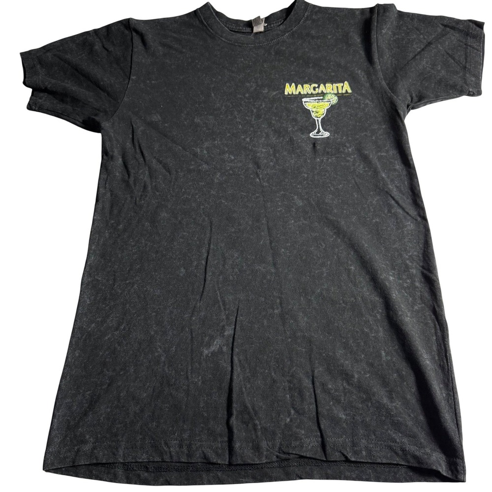 Changes Margarita Recipe Graphic Tee Shirt Black Mineral Wash Small NWOT - Picture 2 of 8